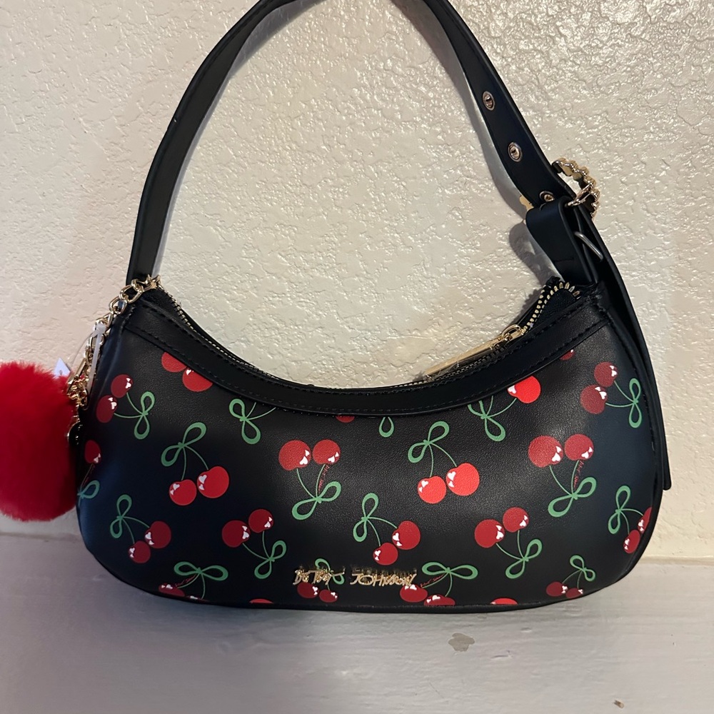 Betsey Johnson Black Cherry Shoulder Bag